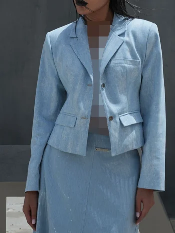 LIMITED DENIM CORSET BLAZER